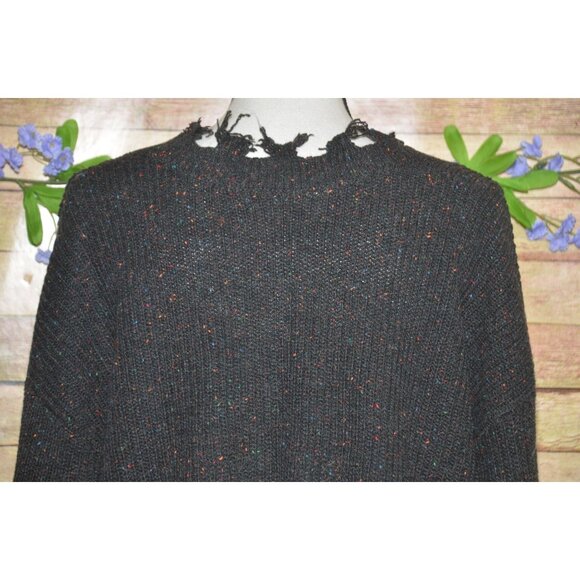 Ninexis Ladies Black Speckled Distressed Sweater Size S Witchy Whimsey Goth - Picture 9 of 12